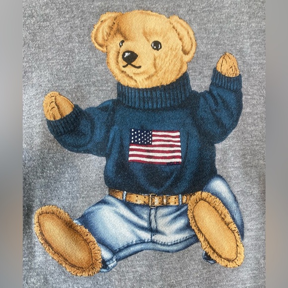 Rare OG Vintage Polo Sit Down Bear Fleece Lined Sweatshirt XL Absolutely Mint - Picture 2 of 7